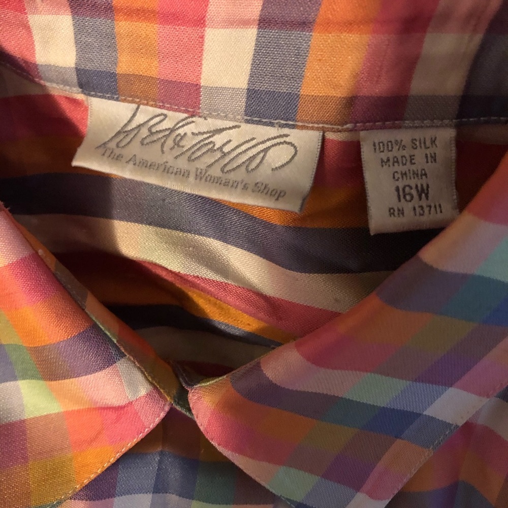 VTG LORD & TAYLOR SILK BLOUSE 16W - Picture 2 of 3